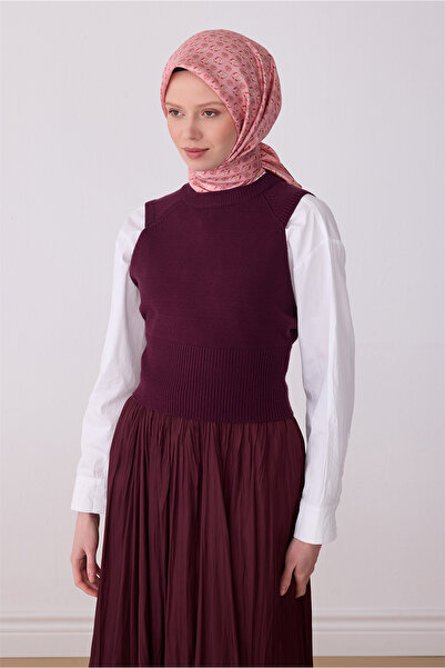 Belli Pembe Etnik Desen %100 Twill İpek Eşarp 4308 - 03