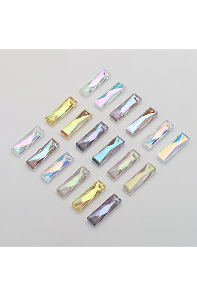 Choice4 07 Mixed 10 Pcs 7x25MM Autria Crystal Glass Rectangle Loose Beads Geo...