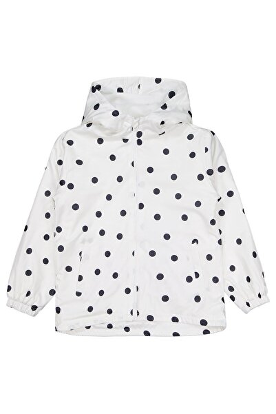 Civil Girls Polarlı Puan Baskılı 10-13 Yaş Yağmurluk - Ekru 12-13 Yaş