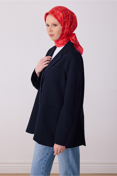 Belli Model cu obiecte roșii 100% Twill mătase Eșarfă 4322-31