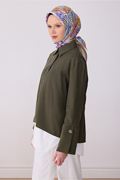 Belli Eșarfă mov cu model multicolor 100% twill mătase 4324-32