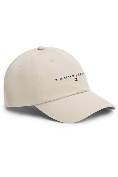 Tommy Hilfiger Tjm Erkek Linear Logo Bej Şapka