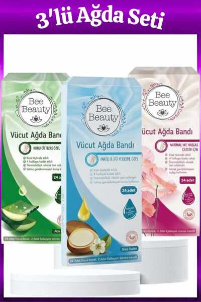 Bee Beauty Vücut Ağda Bandı İnatçı Tüylere Özel 72'li Set (3 Paket)