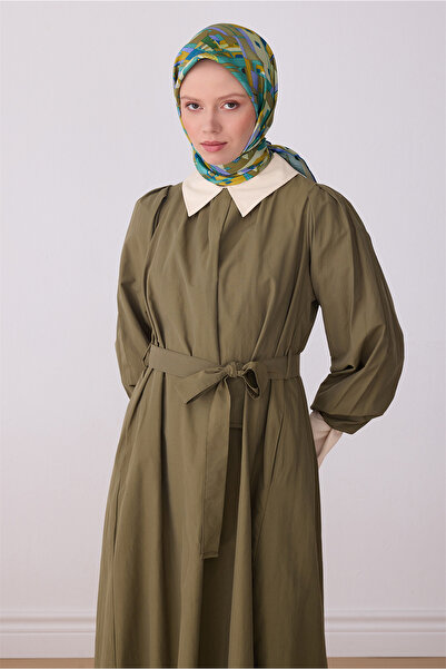 Belli Eșarfă cu model Green Object 100% Twill mătase 4307-03