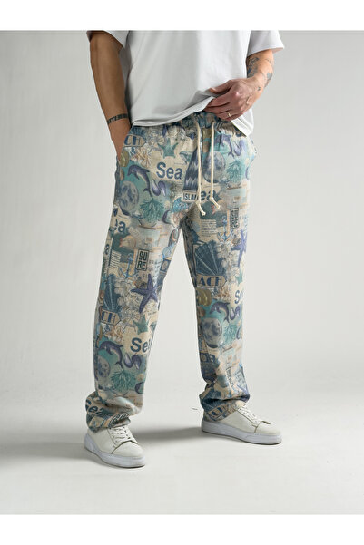COCOPELLI Sea Patterned Men's Baggy Trousers Coc2813