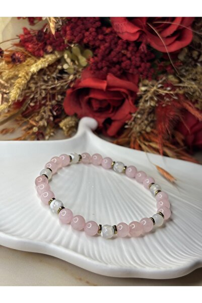Moonstone Accessories الكوارتز الوردي والأحجار الكريمة التبتية البيضاء والهيم...