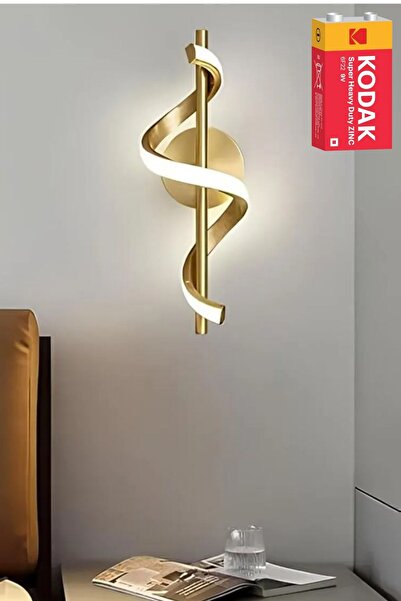 Ömür Avize Model Pilli Tak Çalıştır Eskitme gold beyaz Led Aplik Pil Dahil Ya...