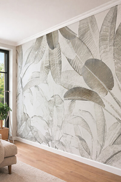 dreamwall Palmiye Yaprağı Desenli Modern Tek Parça Tekstil Duvar Kağıdı