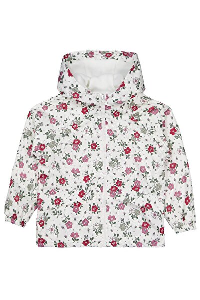 Civil Girls Fleece-Lined Floral Patterned Raincoat for 6-9 Years Old - Ivory ...