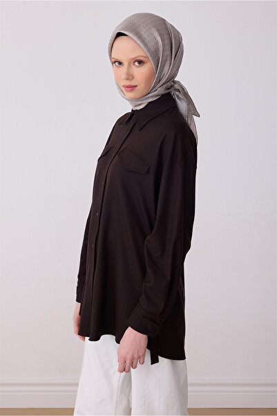 Belli Eșarfă bej cu model clasic, 100% mătase twill 4317-05