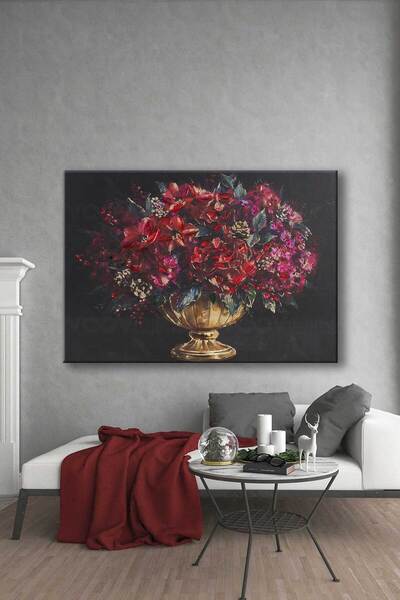 Voovart Vazoda Çiçekler Dekoratif Kanvas Tablo – VOOV3049