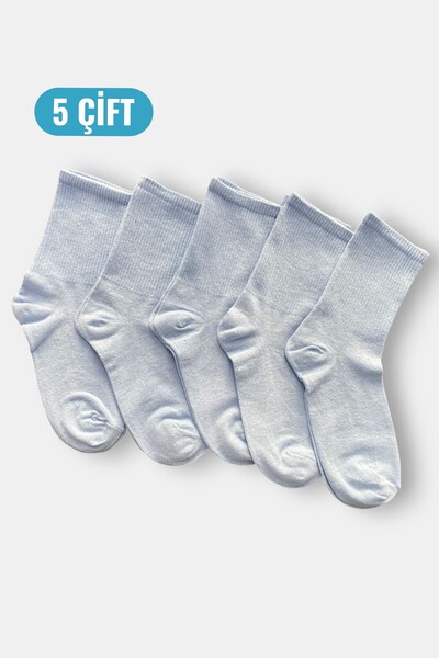 Esinti 5 Pairs Men's Women's Socks Solid Blue Color Socks Unisex Tennis Sport...