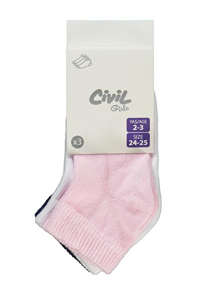 Civil Girls Основен комплект от 3 чифта чорапи за момичета на възраст 2-12 го...