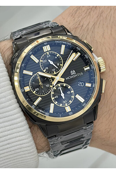 Momentus Orijinal Fonksiyonlu 5ATM Su Geçirmezlik Siyah Katran Erkek Kol Saat...