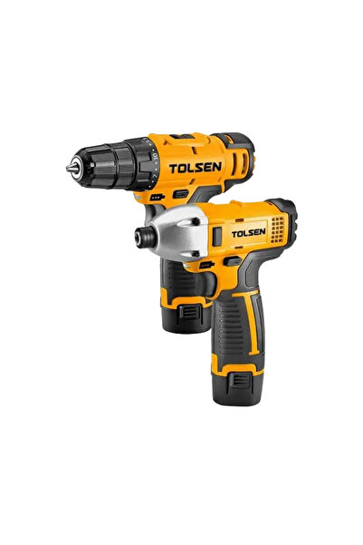 TOLSEN 12V LI-ION CORDLESS DRILL & IMPACT DRIVER SET