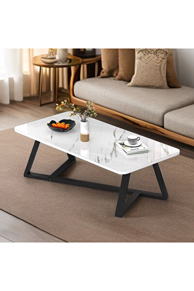 CHOIWIN Coffee Table -Side Table Walnut Wood Grain Top ， Rectangle Center Tab...
