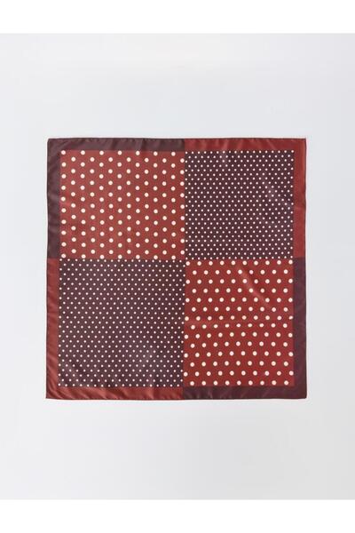 Jimmy Key Kahverengi Kare Desenli Puantiyeli Dokuma Eşarp