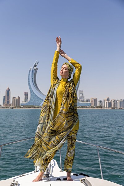 ALFASA Long Pareo with Gathered Shoulder Detail - Alf7146