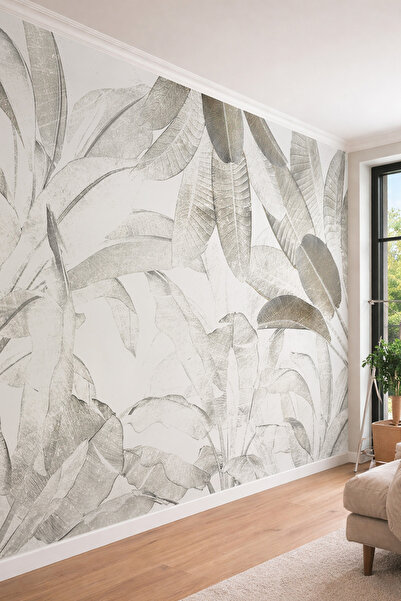 dreamwall Palmiye Yaprağı Desenli Modern Tek Parça Tekstil Duvar Kağıdı