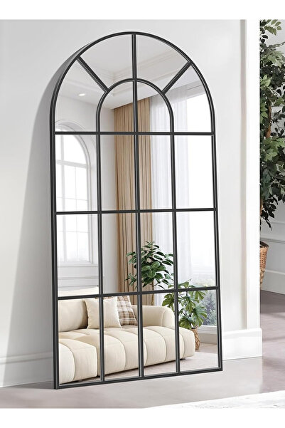 M SMART مرآة كبيرة جدًا بتصميم أنيق 180 × 80 سم - إطار معدني أسود