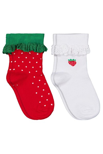 Civil Girls Accesoriu din dantela cu căpșuni, șosete pentru fete cu vârste în...