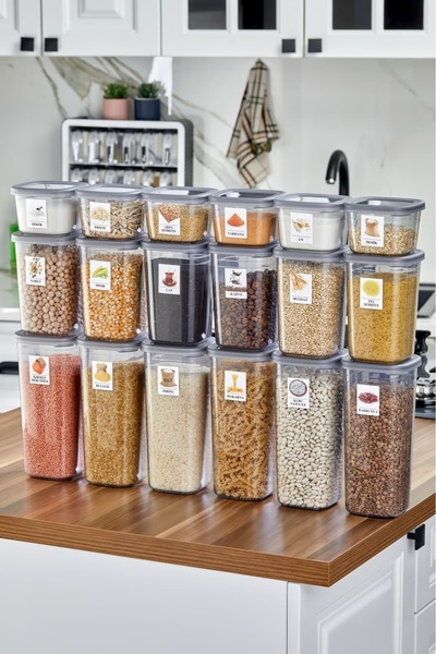 icone life 18-Piece Anthracite Food & Grain Storage Container Set |   3 Diffe...