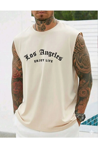 ALCİNOUS Men's Cotton Crew Neck Training Athlete Tank Top Oversize Sleeveless...