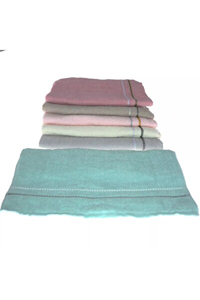 BAYÇAĞRI Towel Curly Jacquard Stitched Border Hand and Face Towel 45X80 cm 12...