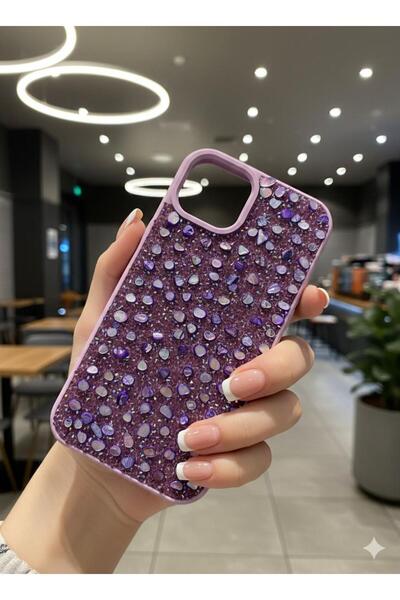 TECNOTREND iPhone 13/14 Uyumlu Kılıf Parlak Taşlı Tasarım Linea Kapak