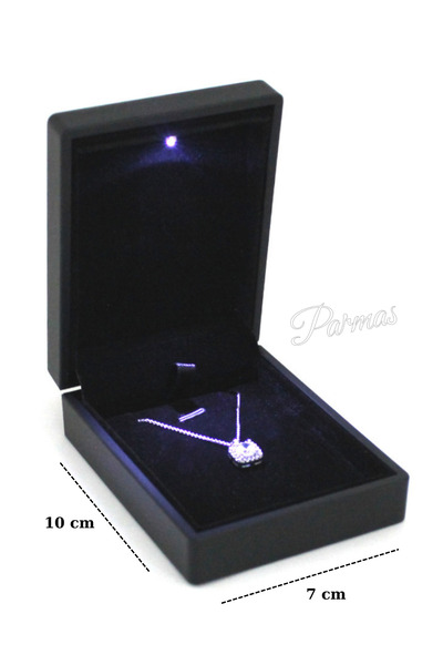 Parmas Design Işıklı Kolye Takı Kutusu Dış 7*10 cm (Birlikte alımlarda takı i...