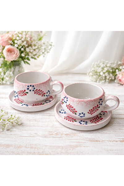 RGS HOMELİFE 2'li El Yapımı Seramik Kupa Seti, Seramik Kahve, Espresso ve Çay...