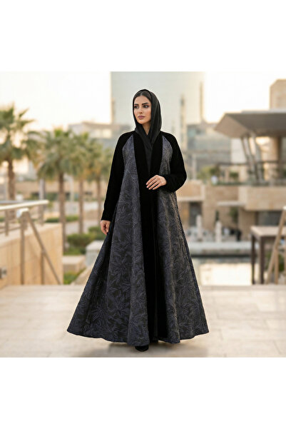Alqamrah Abaya عباية شتوية مخمل تطريز جاكار