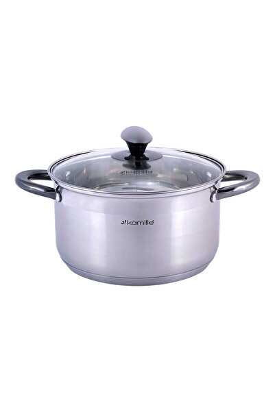 Kamille Stainless steel pot 4.5 L with glass lid, Kamille, 22 cm, induction