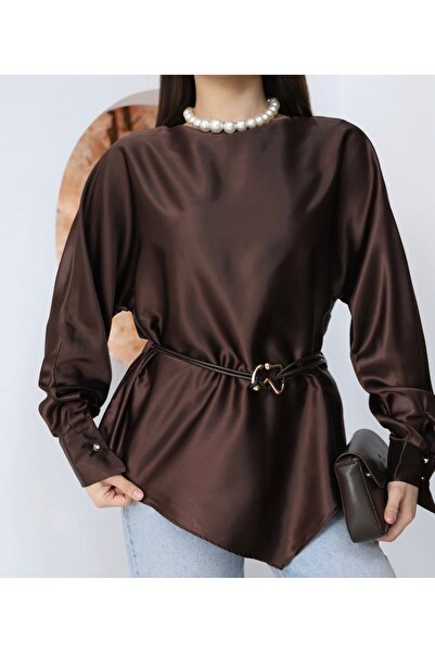 Ekim Store Belted Satin Blouse