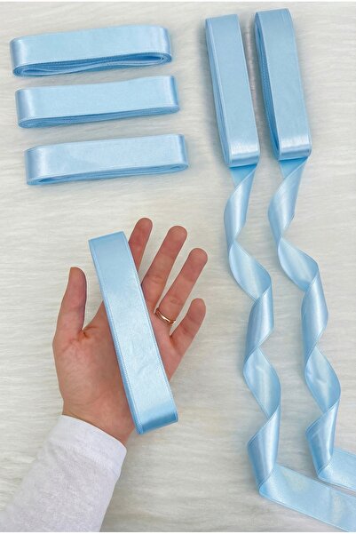 ZEYMERADE Ice Blue Satin Ribbon 3 cm 10 Mt, Bohça Dowry Wedding Henna Circumc...