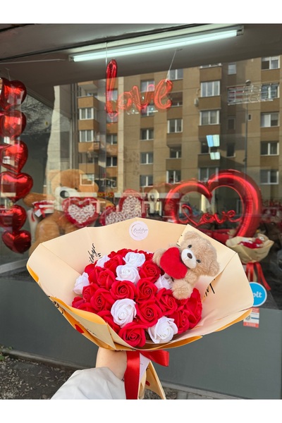 Buchetezie Buchet Cadou Femei Buchet Sweetheart cu Trandafiri de Săpun