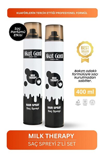 Akat Gardi Saç Spreyi Milk Therapy Süt Kokusu Etkisi 400Ml.2'Li Özel Set