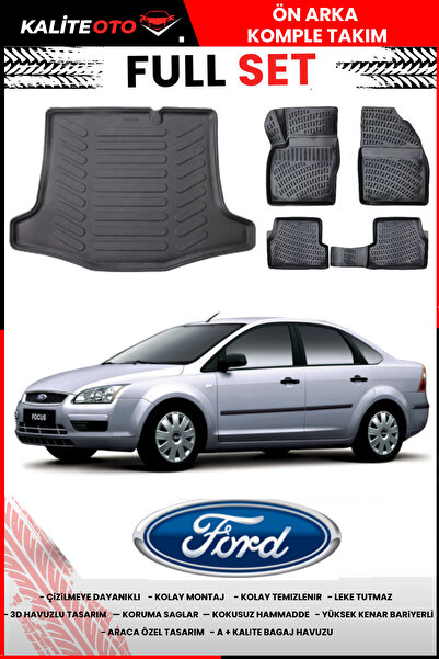 OTOEXPRESS Ford Focus 2 Sedan 2006 Model 4D Bagaj Ve Pro Serisi Havuzlu Paspa...