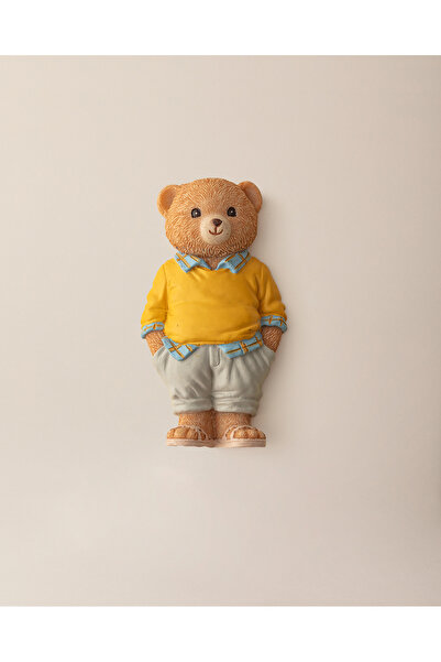 Madame Coco Champ Bear Magnet - Sarı - 4x8 cm