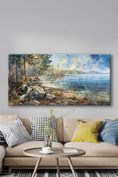 Voovart Orman ve Göl Manzarası Dekoratif Kanvas Tablo – VOOV3068