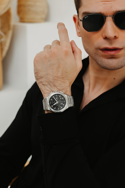 FERRO Gümüş Çelik Kordon Erkek Kol Saati FM43024A-A Tüm Fonksiyonlar Aktif 3A...