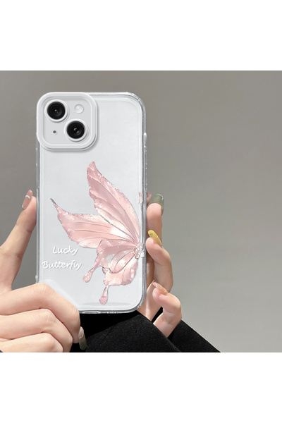 ARTISHELL iPhone 15 Uyumlu Kelebek Çiçek Desenli Şık Saydam Silikon Telefon K...