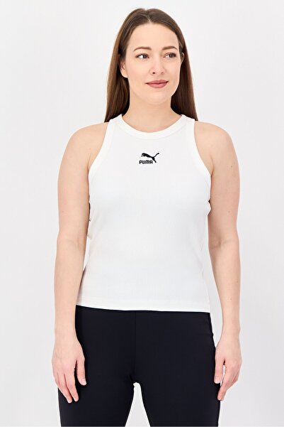 Puma Women Slim Fit Sleeveless Training Tank Top, White