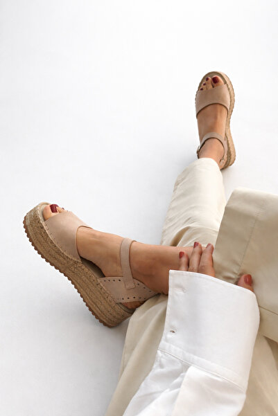 nope21shoess Charlot Beige Genuine Leather Sandals