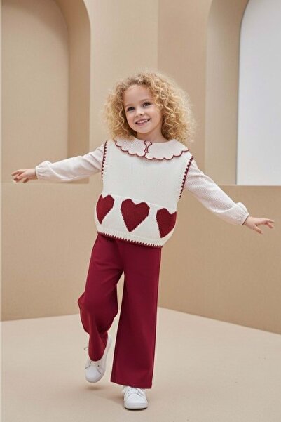 Mnk Baby&Kids Испанска риза с пуловер за момичета M00798 ЧЕРВЕН