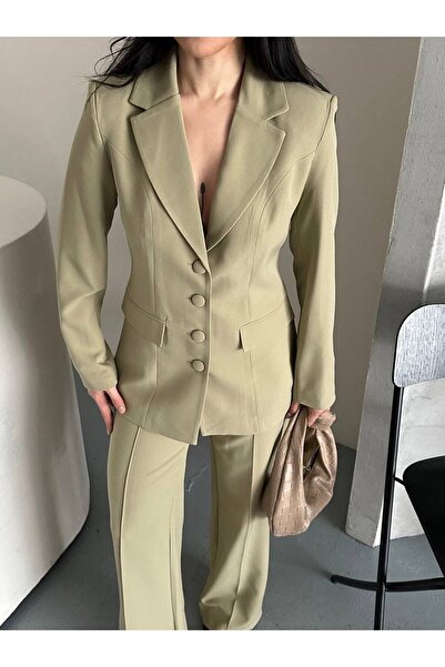 Ekim Store بدلة بليزر مزدوجة مع تفاصيل أزرار