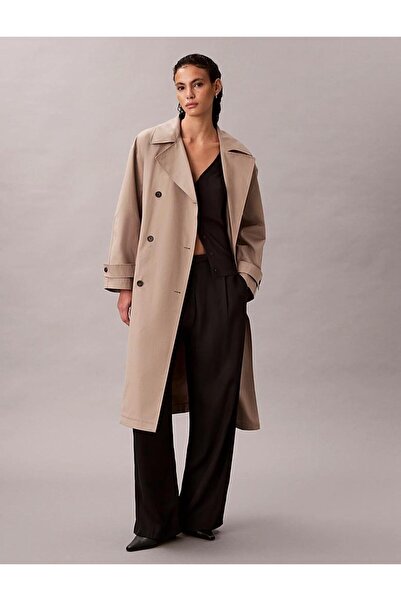 Calvin Klein CLASSIC LONG COTTON TRENCH