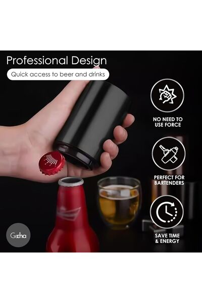 OEM Automatic beer bottle opener, with magnet, 8 x 4.5 cm, ABS plastic and st...