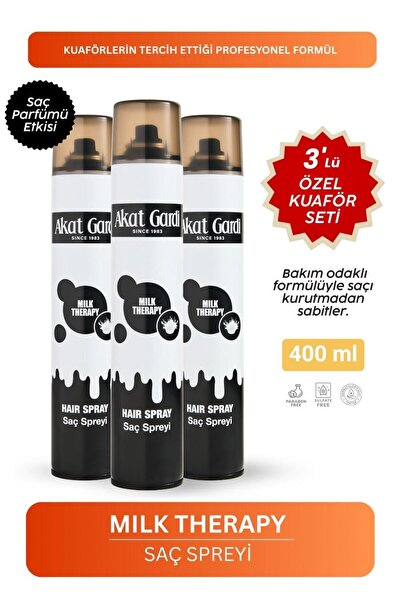Akat Gardi Saç Spreyi Milk Therapy Süt Kokusu Etkisi 400Ml.3'Lü Özel Set