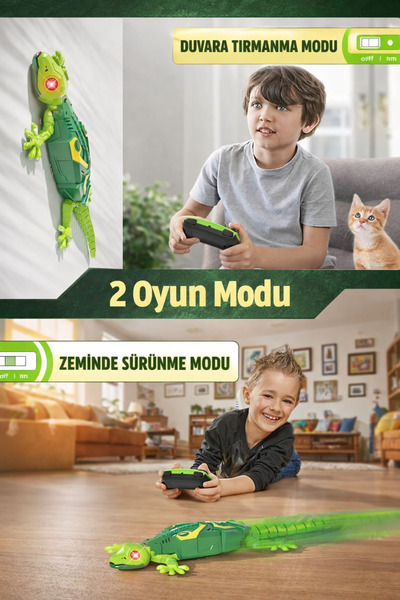 Milan Toys Uzaktan Kumandalı Duvara Tırmanabilen Robot Kertenkele Oyuncak – L...